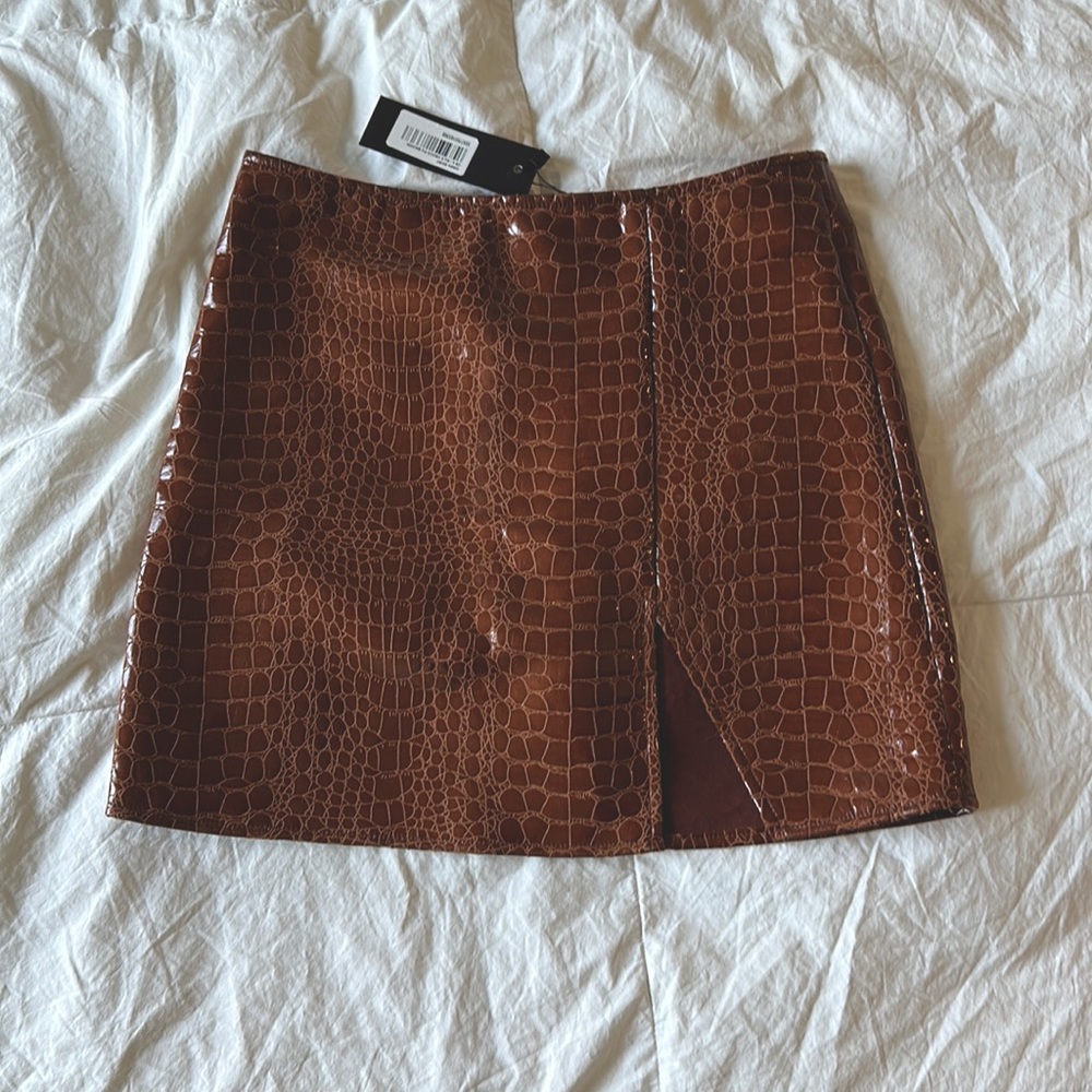 Brown printed skirt